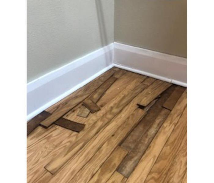 water damage wood floors in a home
